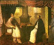 Francisco de Zurbaran st. bruno in conversation with pope urban France oil painting artist